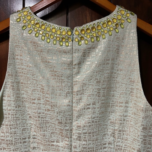 Mint & Light Gold Shift Dress - Picture 3 of 5